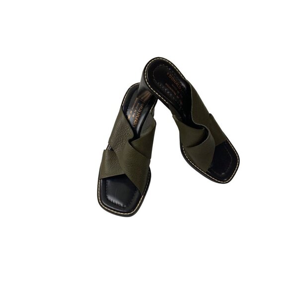 Donald J Pliner Army Green Sandals. Sz 6.5 - Picture 1 of 4